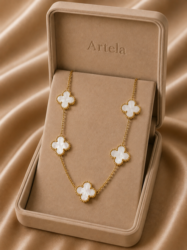 خرید گردنبند ونکلیف زنانه مدل استیل طلایی رنگ ثابت
